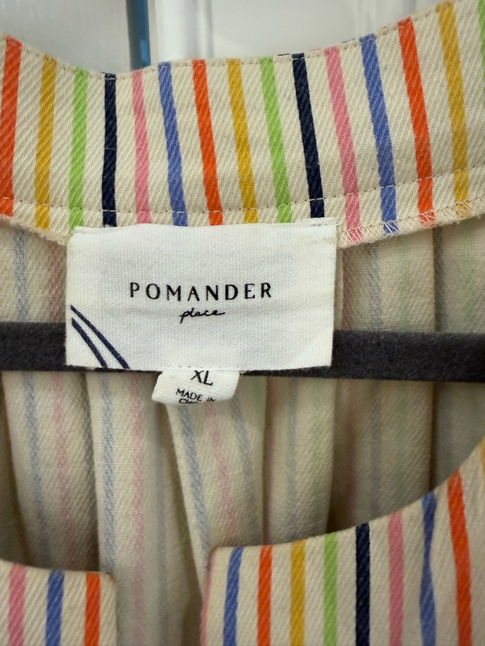 Pomander Place Cream Top with Multicolor Stripes - Picture 2 of 4